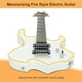 thumbnail image 2 of GLARRY Electric Guitar with Bag Beginner Burning Fire Style White, 2 of 7