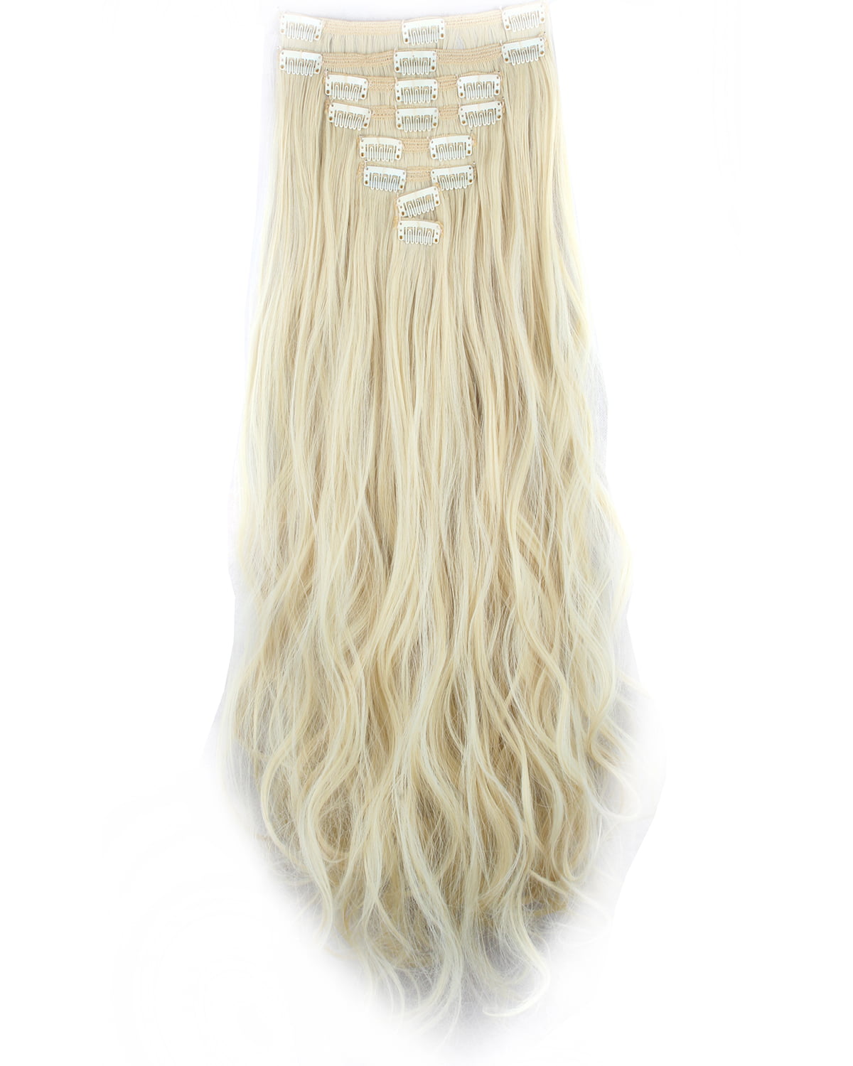 Florata 24 Long Curly Wavy Full Head Clip In Synthetic Hair Extensions