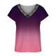 thumbnail image 4 of Blusa de encaje estampada con mangas raglán y manga corta con cuello en V para mujer Pompotops  hkajfhjk466627, 4 of 5