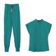 thumbnail image 2 of Conjunto de uniforme médico femenino, uniforme de enfermería, camiseta y pantalones médicos elásticos con cuello en V, unisex, suave Azul S, 2 of 9