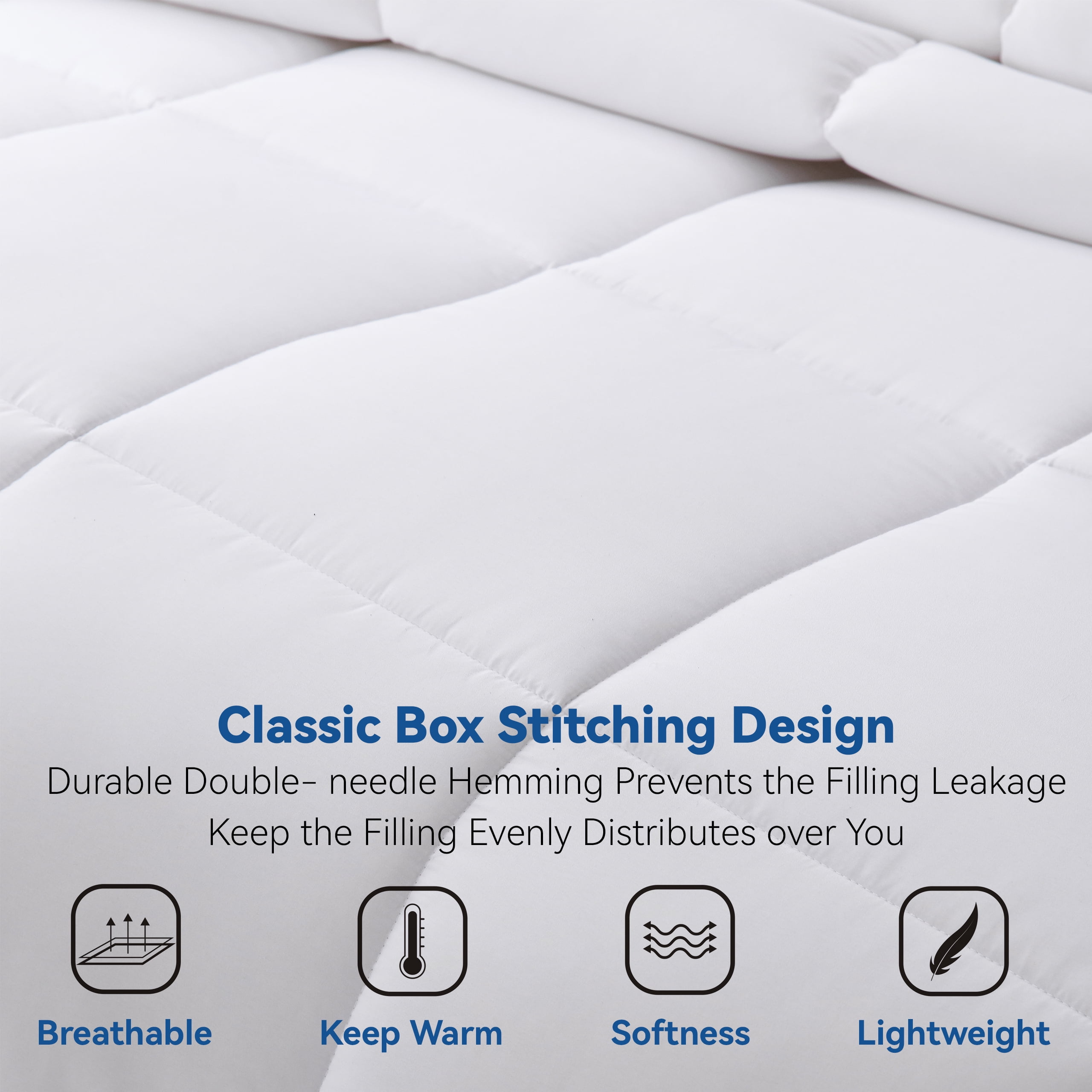 Three Geese Down Alternative Comforter Duvet Insert California King Size, Ultra Soft All Season Bed Comforters With 8 Corner Tabs, Machine Washable (White, 108"x98")