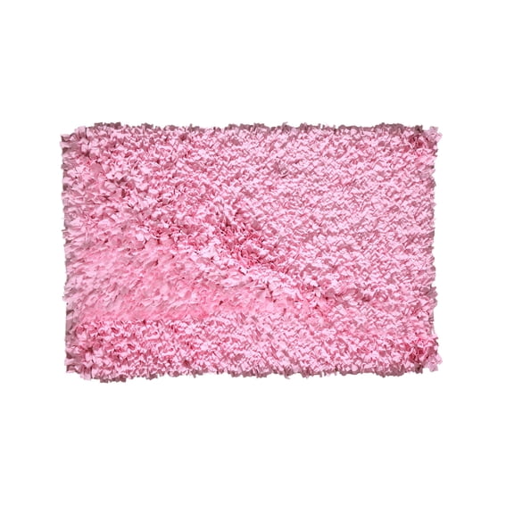 Home Weavers Bella Premium Jersey Shaggy Living Room Rug, Machine Washable Area Rugs, Rug For Living Room, Non Slip Accent Rugs, Soft Foldable Indoor Floor Rug, Easy To Clean, 5' x 8', Baby Pink