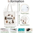 thumbnail image 2 of 1pc Canvas Tote Bag Reusable Cotton Bag for Women Durable Cloth Shoulder Zipper Pockets Cloth, 2 of 8