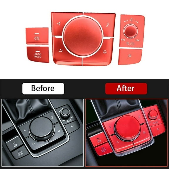 Aluminum Alloy Car Console Multimedia Button Cover Trim For Mazda 3 CX30