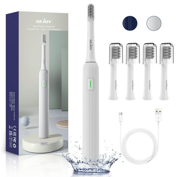 Sejoy Electric Toothbrush, Rechargeable Power Toothbrush, Fast Charge