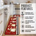 thumbnail image 5 of Fat Chef Rugs Kitchen Floor Mats for in Front of Sink, Anti Fatigue Floor Mat for Kitchen, Padded Kitchen Mats for Standing and Red Kitchen Matt for Standing for Kitchen Decor 17"X30"+17"X47", 5 of 6
