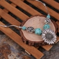 thumbnail image 5 of AYYUFE Women Sunflower Turquoise Clavicle Chain Necklace, 5 of 6