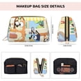 thumbnail image 5 of Silaia Bluey Print Leather Makeup Bag with Zipper, Cosmetic Organizer, Travel Travel Cosmetic Bag,Toiletry Organizer with Inner Pockets, 5 of 8