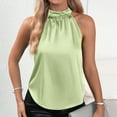 thumbnail image 2 of Timegard Womens Tank Tops Ruched Scoop Neck Back Button Layer Business Casual Sleeveless Tops Blouse, 2 of 7