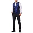 thumbnail image 2 of INSPIRE CHIC Chaleco para Hombre Argyle con Lentejuelas Cuello en V Sin Mangas Vestido de Fiesta Noche de Promoción Chaleco Brillante S Azul, 2 of 5