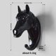 thumbnail image 5 of Perchero de pared con cabeza de animal en 3D, de resina, para abrigos y sombreros, resistente, para decoración del hogar, accesorios de baño, llavero, cabeza de caballo negra, 5 of 8