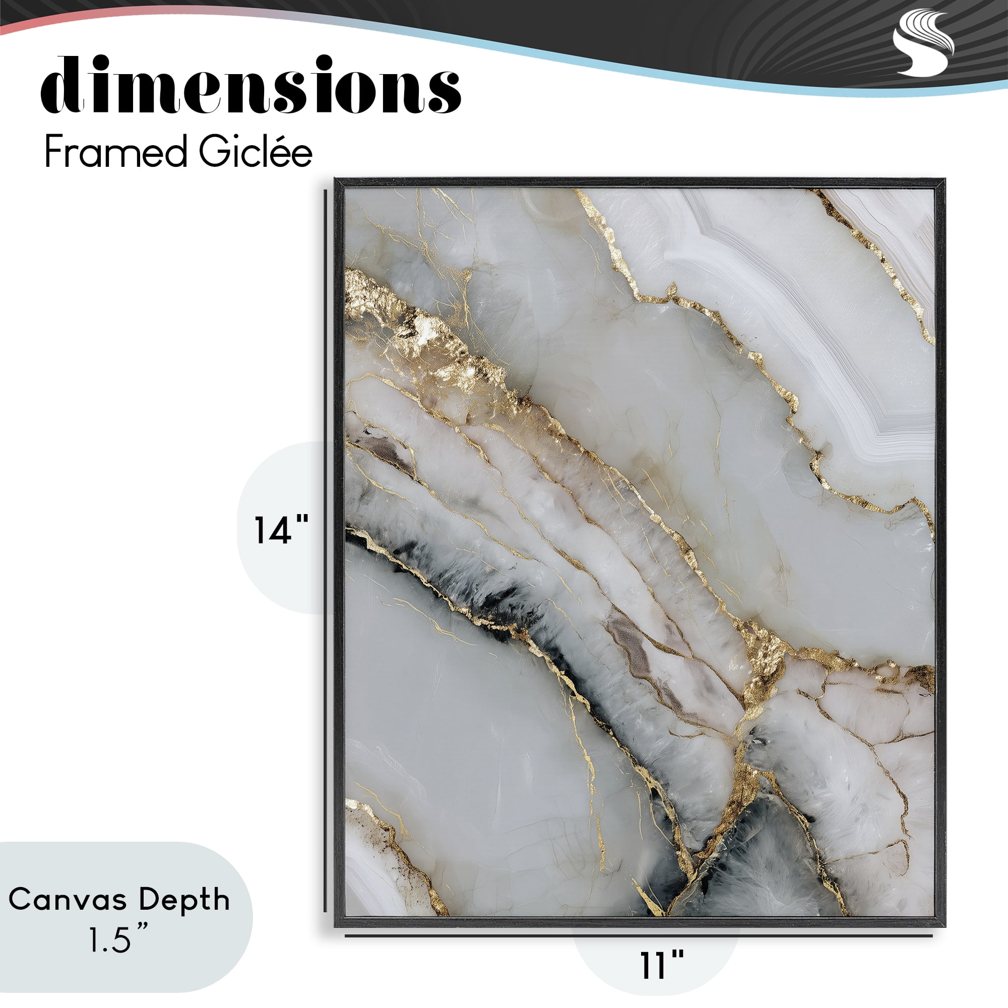 Stupell Industries Glinting Abyss Geode Black Framed Giclee Art, design by Svetlana Aleynikova