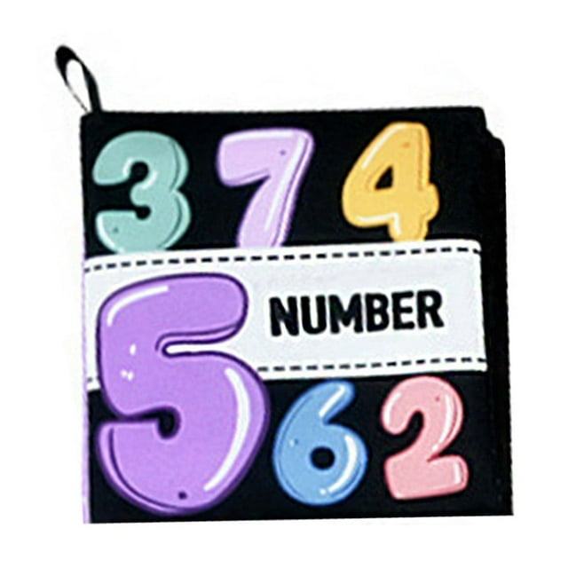 Baby Soft Cloth Crinkle Book, Polyester Fiber, Squeaky, High Contrast Patterns, Educational, Portable, Fit 0-6 Months Kids