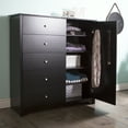 thumbnail image 1 of South Shore Vito Door Chest with 5 Drawers for Adult, in Pure Black, 1 of 9