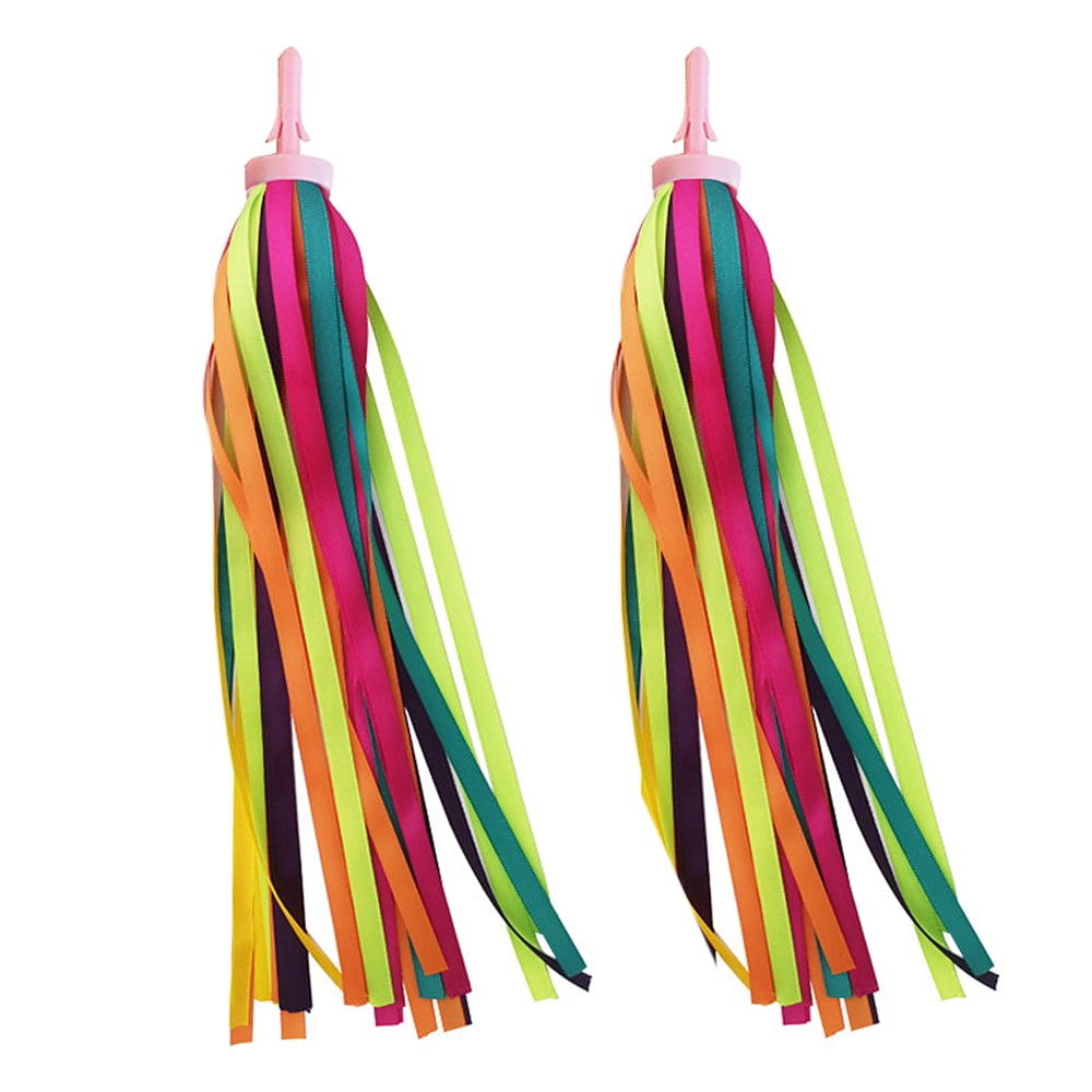 MIXFEER 2 PCS Kid's Rainbow Bike Streamers For Girls Boys Children's
