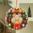 thumbnail image 4 of Colorful Light Christmas Wreath Santa Hanging Decoration Hold Gift Box Christmas Man Front Door Wall Window Ornament Christmas Decoration 10 inch, 4 of 6