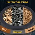 thumbnail image 4 of 26" Smokeless Fire Pit with Removable Ash Pan,Wood Burning Firepit Table with Lid&Fire Poker,Smokeless Outdoor Fireplace with Dust Bag, Outdoor Fire Pits Portable Bonfire Firepit for BBQ,Table, 4 of 9