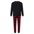 thumbnail image 2 of RUINIXCW Family Christmas Pajamas Matching Set Christmas Tree Letters Print Long Sleeve Crew Neck Tops and Plaid Pants Loungewear, 2 of 3
