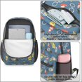 thumbnail image 4 of Police and Traffic Cone Blue Pattern 17" Waterproof Oxford School Backpacks for Teens, S-Shape Padded Straps, for School, Travel, Hiking, Camping, 4 of 5