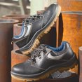 thumbnail image 4 of Steel Toe Work Shoes for Men Cowhide Leather Breathable Safety Shoes Slip Resistant Thick Sole Built in with Steel Man Work Boots for Home Decor Factory Construction Site Industry, 4 of 7
