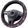thumbnail image 3 of Women Breast Cancer Awareness Pink Ribbon Steering Wheel Cover Universal 15hes Non-Slip Neoprene Car Accessories Protector, 3 of 4
