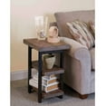 thumbnail image 3 of Alaterre Furniture Pomona Industrial Natural 2-Shelf Solid Pine Wood End Table with Metal Legs, Rustic Natural, 3 of 13