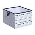 thumbnail image 6 of Bacati - Tribal Noah Mint/Navy Cotton Percale Fabric Covered Collapsible Storage Tote, Large Box for all ages, 14 x 14 x 10 inches, 6 of 8