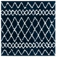 thumbnail image 2 of SAFAVIEH Berber Feride Geometric Shag Area Rug, Navy/Ivory, 6'7" x 6'7" Square, 2 of 11