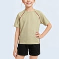 thumbnail image 3 of FRSASU Short Sleeve Boys Girls Rash Guard Crew Neck Quick Dry Summer Swim Shirt, 3 of 5