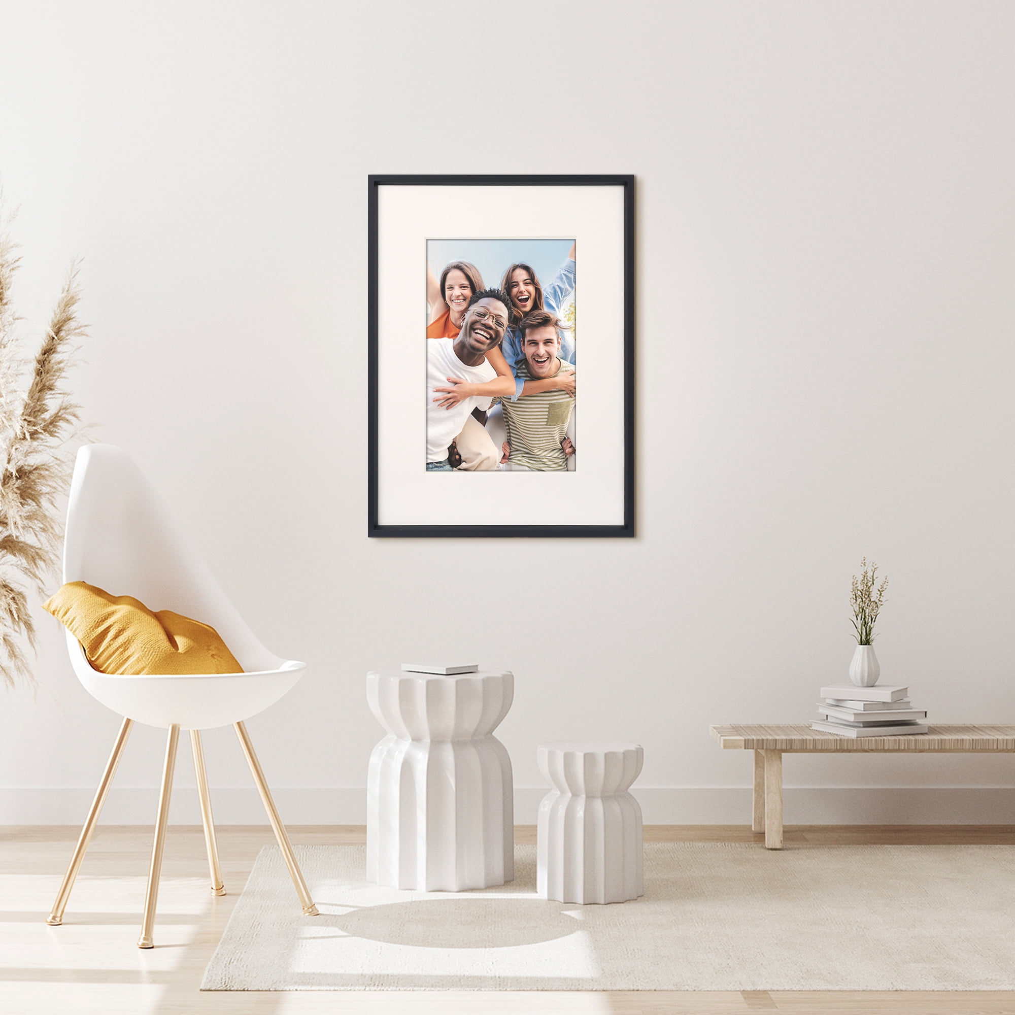 Unique Bargains Aluminum Picture Frame for Wall Decor Black 5x7
