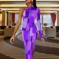 thumbnail image 3 of Robe Maxi Pinceau Violet une Épaule Art Abstrait Mignon Robe Moulante Printemps Fête Longues Robes Femmes Vestidos Graphiques, 3 of 5