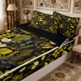 thumbnail image 2 of Manfei Botanical Flower Zipper Queen Comforter Set with Fitted Sheet and 2 Pillowcases,Spring Garden Zipper Bedding Set,Reversible, 2 of 7