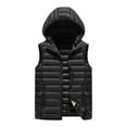 thumbnail image 1 of YIFUNIN Men's Ribbed Pattern Vest, Casual Fashionable Sleeveless Cotton Jacket, Solid Color Fitted Hooded Waistcoat for Layering in Fall,Black,L, 1 of 4