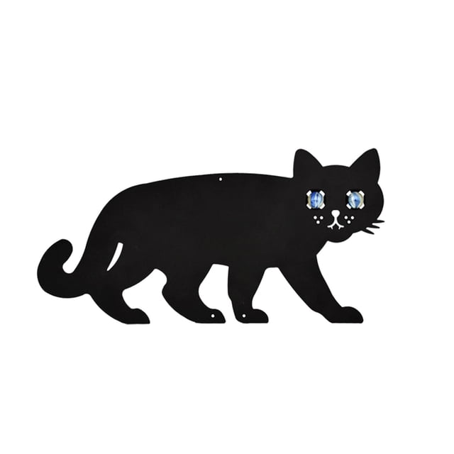 Letrero de Metal para patio, silueta de gato, suministros para fiestas, accesorios decorativos versátiles para fotografía al aire libre, decoración ex 34x17cm