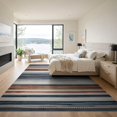 thumbnail image 3 of ODIKA 9'x12' Washable Area Rug Non-Shedding, Easy Care Rag Chindi Knit Striped Boho Vintage Stripe Bands Multi Banded for Master Suite, California King, Under Bed, 3 of 7