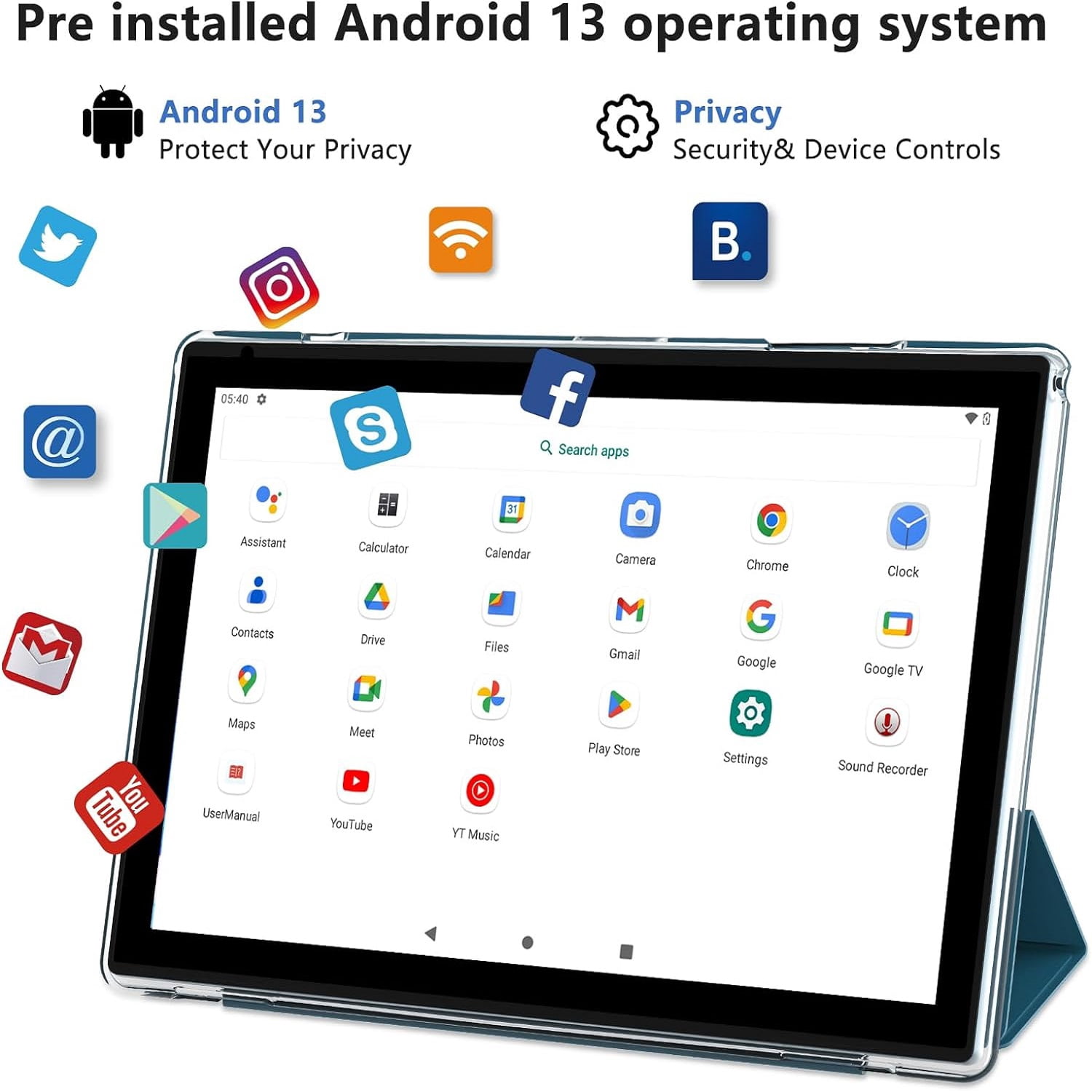 Android 13 Tablet 10 Inch, 12GB RAM+128GB ROM/2TB Expandable Tablet, 2 in 1 Tablets with Keyboard Case Mouse Stylus, 2.0GHz Quad-core CPU, 1280*800 IPS HD Screen, 5G WiFi6 BT 5.0, 8MP Camera Tablet