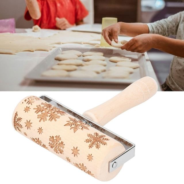 Rodillo De Grabado Para Navidad, Palo Para Masa, Herramienta Para Hornear Con Relieve Navideño, Accesorios De Cocina