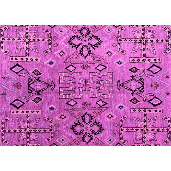 Ahgly Company Indoor Rectangle Abstract Pink Modern Area Rugs, 6' x 9'