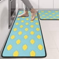 thumbnail image 2 of Kitchen Rugs Sets Of 2,Yellow Lemon Fruit Shapes LightBlue Pattern Anti Fatigue Kitchen Mat Rugs Non Slip Washable,Decorative Kitchen Floor Mats for Kitchen,Sink,Laundry,17"x47"+17"x47", 2 of 5