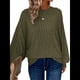 thumbnail image 3 of Suéter Básico Tipo Túnica para Mujer, Talla Grande, Larga, Holgado, Elegante, Cuello Redondo. Verde 4XL, 3 of 8