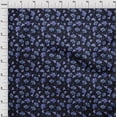 thumbnail image 4 of oneOone Cotton Silk Medium Blue Fabric Floral Retro Dress Material Fabric Print Fabric By The Yard 42 Inch Wide, 4 of 5