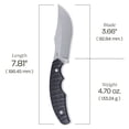 thumbnail image 5 of CRKT Burrower Everyday Carry Fixed Blade Knife with Sheath: D2 Steel Plain Edge Blade, Black & Gray Micarta Handle, 3610, 5 of 6