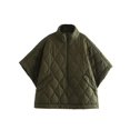 thumbnail image 4 of Nlzgmsj TRAF-Chaqueta de gran tamaño con cremallera para mujer, Abrigo acolchado liso, Poncho, ropa de otoño, 4 of 5