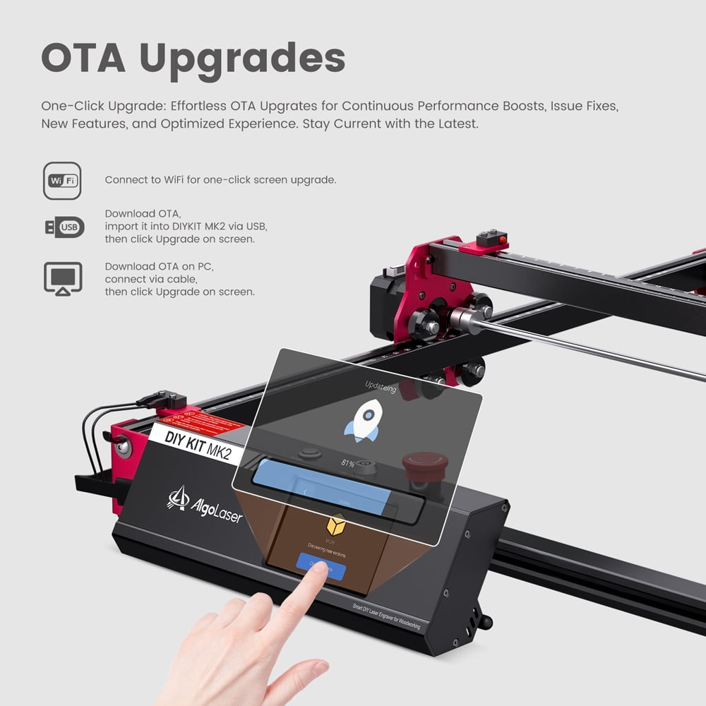 AlgoLa/ser DIY KIT 10W La/ser Engraver with All Accessories, 12000mm/min La/ser Engraving & Cutting Machine for Wood and Metal, Paper, Fabric, Acrylic, Support WiFi APP Control