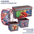 thumbnail image 2 of Marvel The Avengers Juego de solución de almacenamiento de 4 piezas con cesto emergente, baúl de almacenamiento plegable y 2 contenedores de almacenamiento encajables, 2 of 5