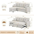 thumbnail image 2 of Timbernest 76.5" Pull Out Sofa Bed, Convertible L Shaped Sectional Sleeper Sofa with Chaise Storage, Beige Chenille, 2 of 11