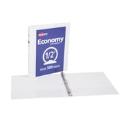 Avery® Standard View Binder, 0.5 Round Rings, White Binder (05706)
