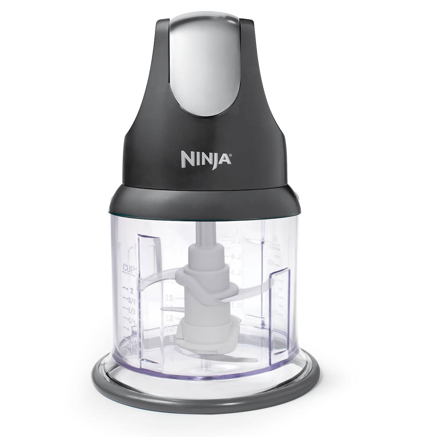 Ninja Food Chopper 2-Cup, One-Touch Pulse, Splash Guard & Storage Lid, Compact Kitchen, NJ100 Gray
