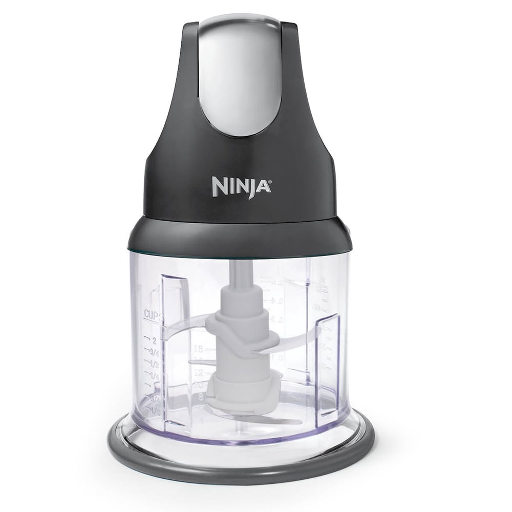 Ninja Food Chopper 2-Cup, One-Touch Pulse, Splash Guard & Storage Lid, Compact Kitchen, NJ100 Gray