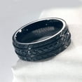 thumbnail image 6 of Black Gold Plated 8mm AAA CZ Titanium Steel Mens Ring Men Wedding Band Man Ring, 6 of 6